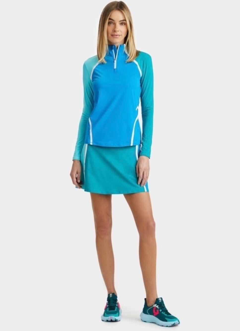 Brand new G/FORE Colorblock Quarter Zip Pull Over Blue  Size small retail $155